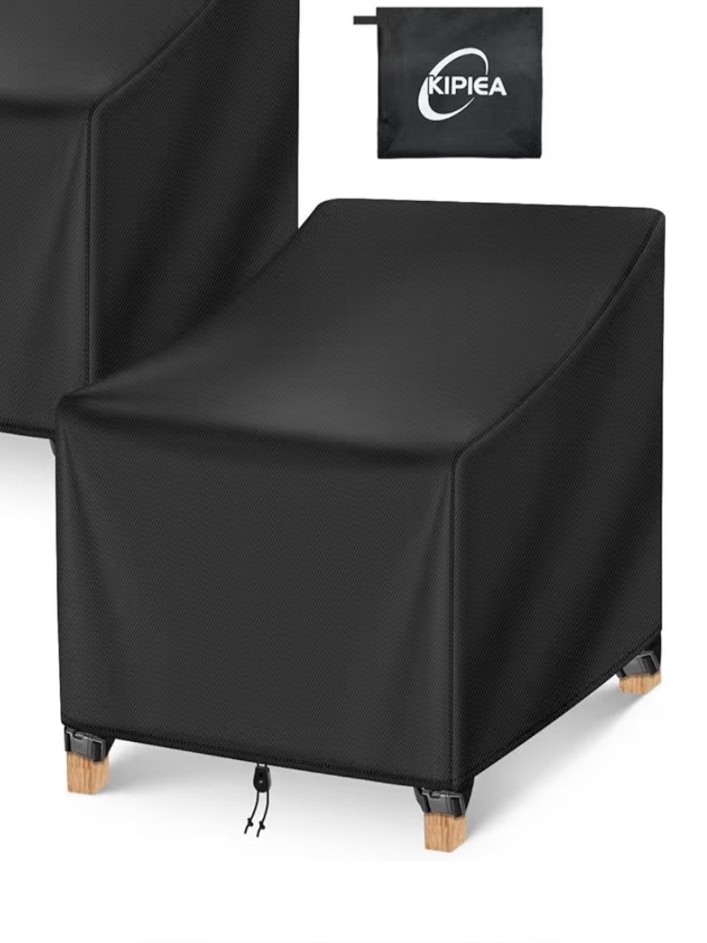 Kipiea Black Patio Chair Cover waterproof and winterproof (30W x 37D x 31H)